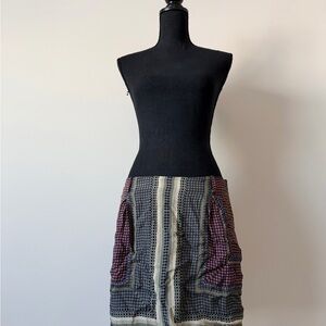 Massimo Dutti Black and Red Mini Skirt
